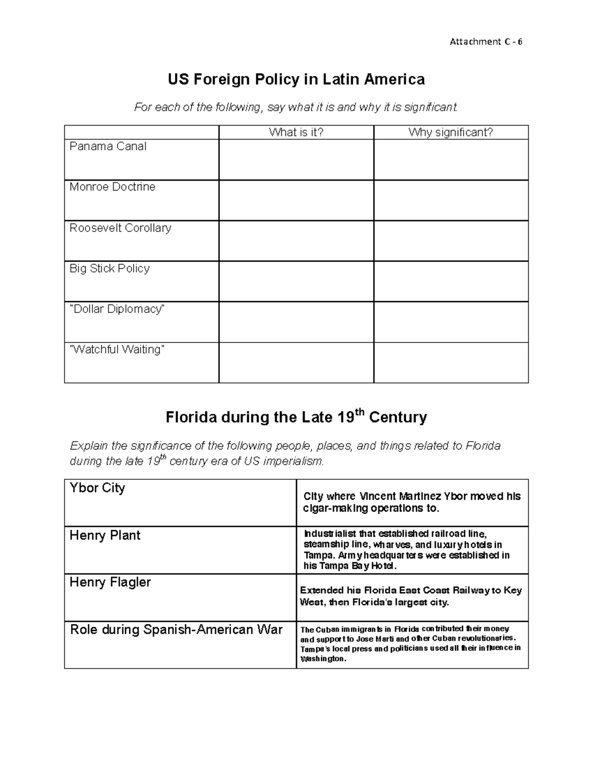 Imperialism Charts 2016 - Attachment C - 6 US Foreign Policy in Latin ...