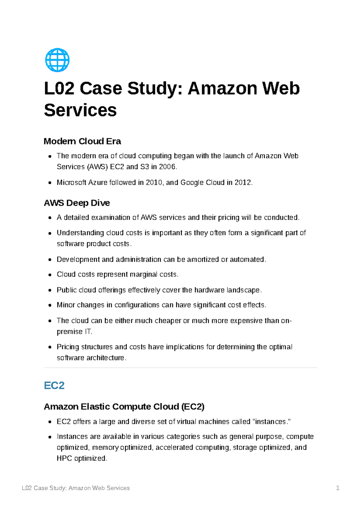 case study on amazon cloud service provider