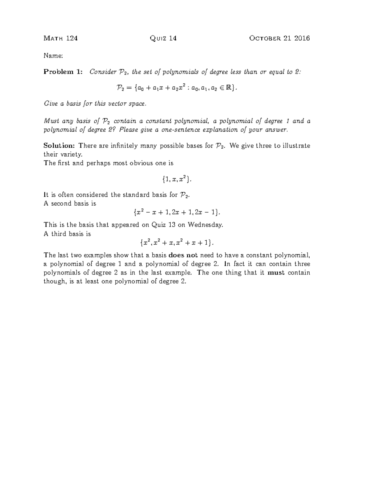 MATH124 2016-2017 Quiz 14 - Questions & Answers - Math 124 Quiz 14 ...