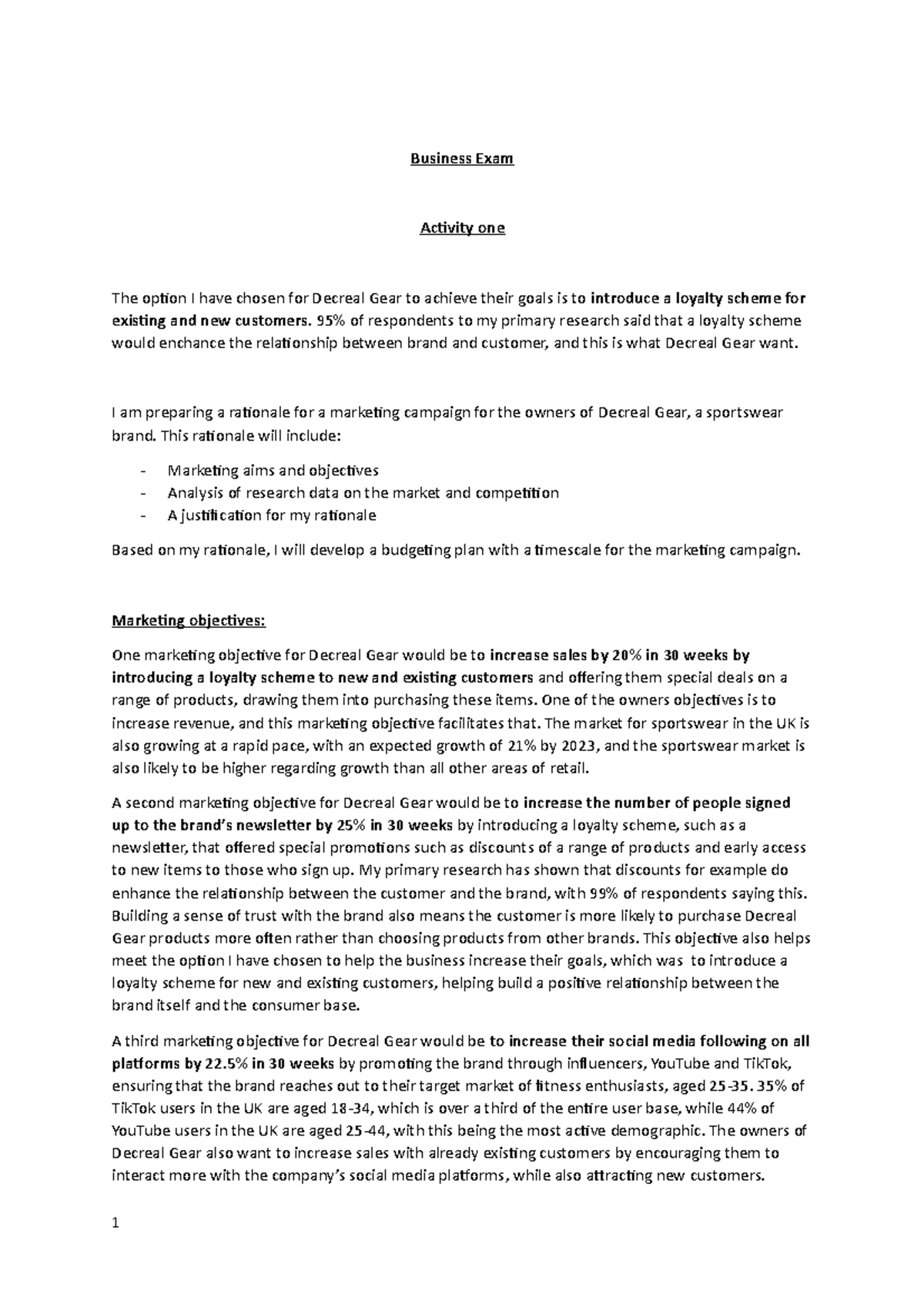 distinction-grade-example-business-exam-activity-one-the-option-i
