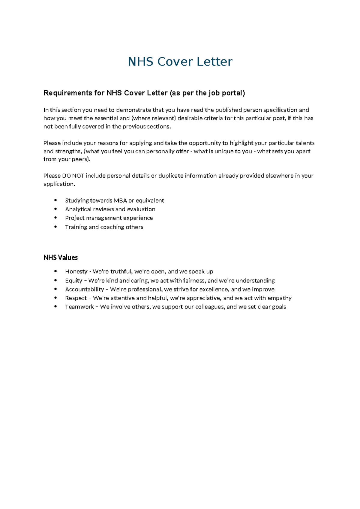 2024.02.22 Nhs Cover Letter V0 - Nhs Cover Letter Requirements For Nhs 