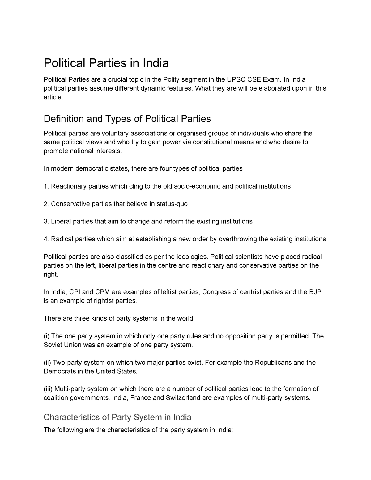 party-system-in-india-political-science-delhi-university-studocu