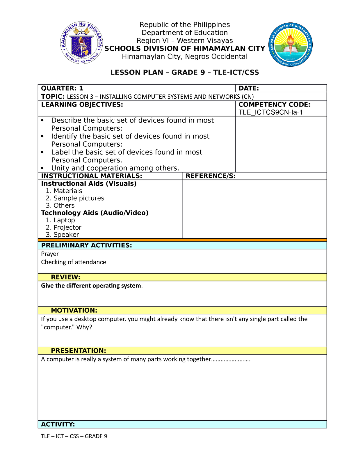 lp-tle-ict-lesson-plan-republic-of-the-philippines-department-of