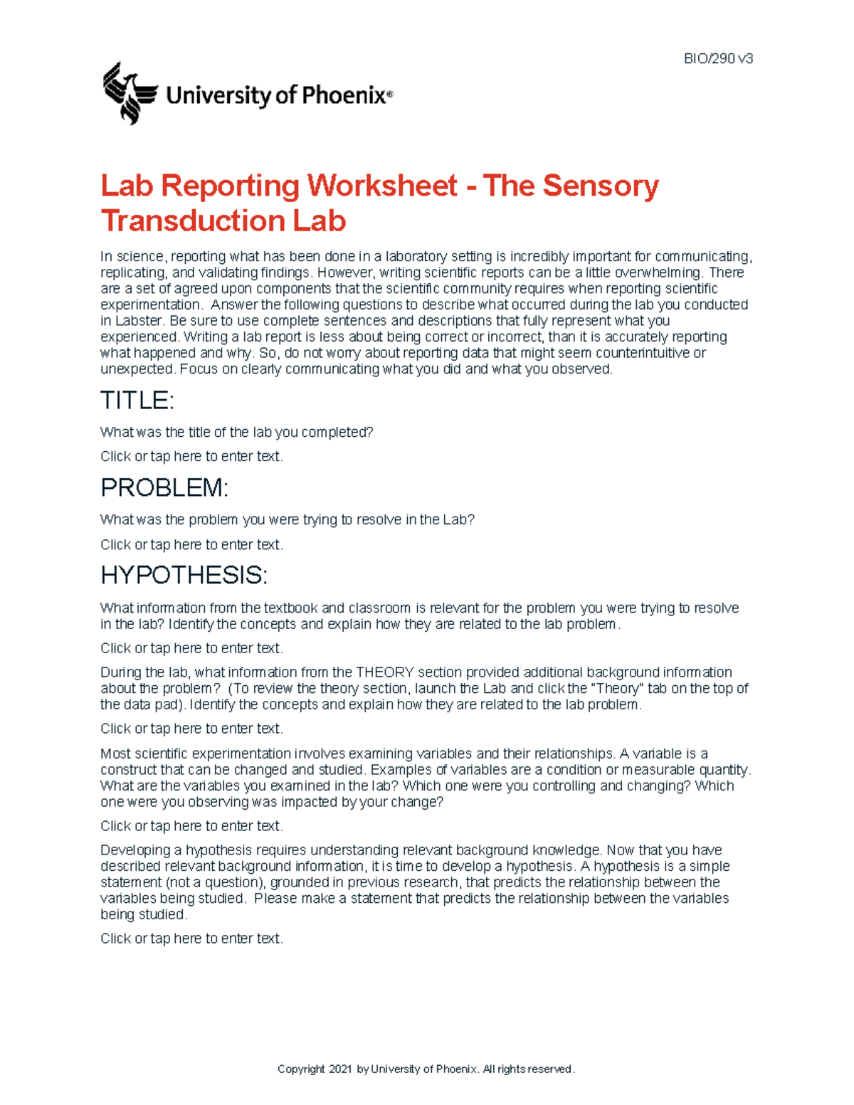 Bio290 V3 Wk6 The Sensory Transduction Lab - BIO/290 V Lab Reporting ...