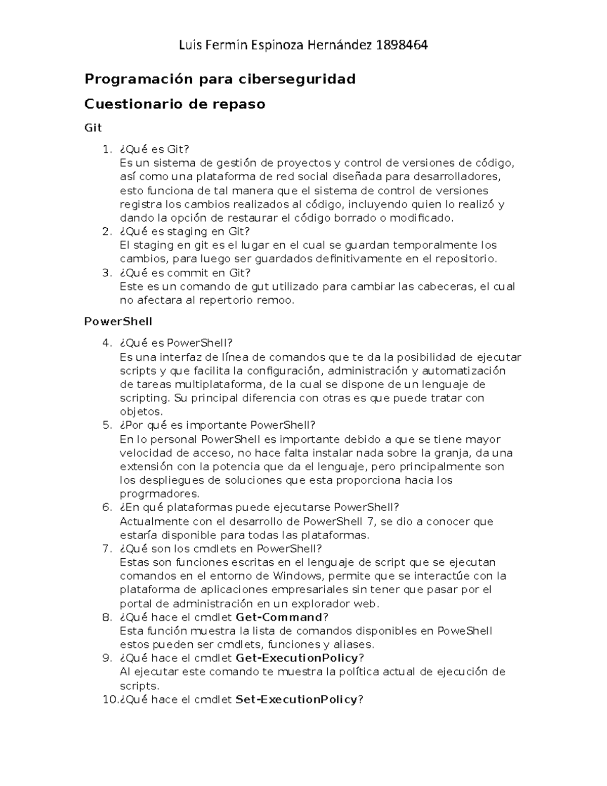 Cuestionario De Repaso - Parcial 1 Ciberseguridad - Programación Para ...