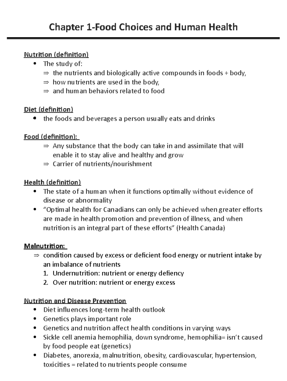 Chapter 1 - Inclass - Chapter 1-Food Choices and Human Health Nutrition ...