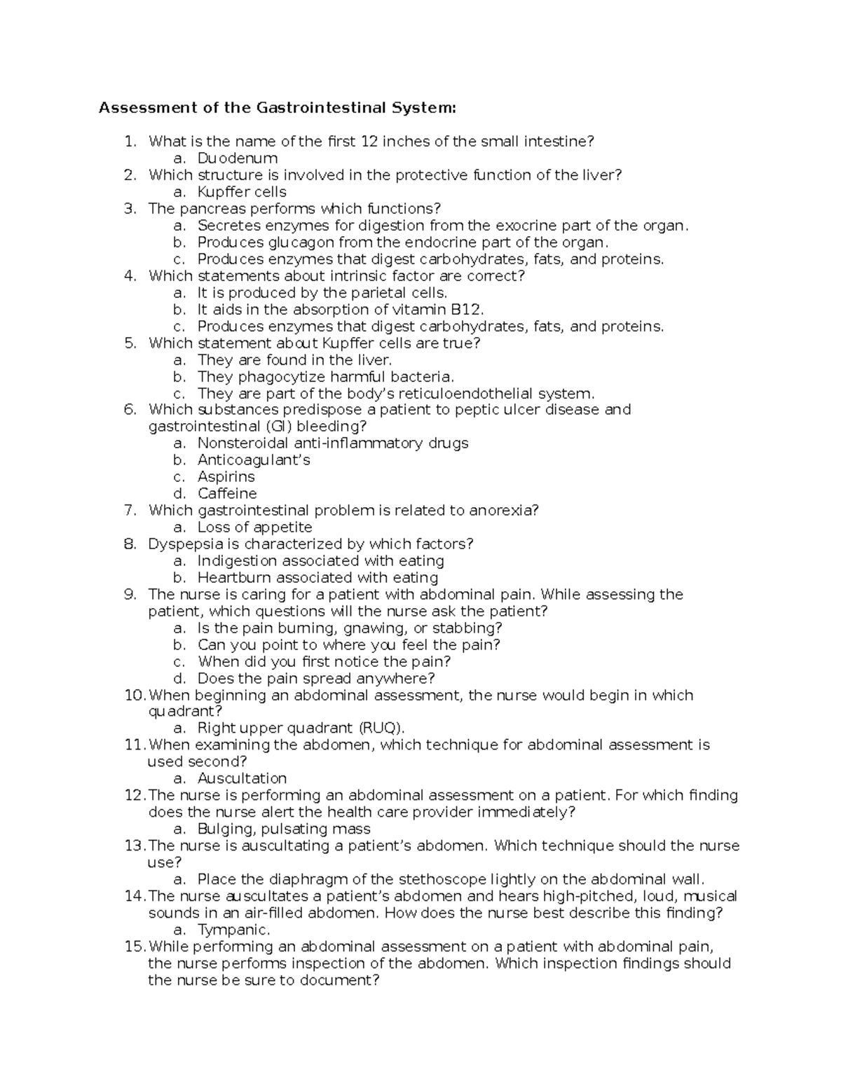 assessment-of-the-gastrointestinal-system-duodenum-which-structure-is