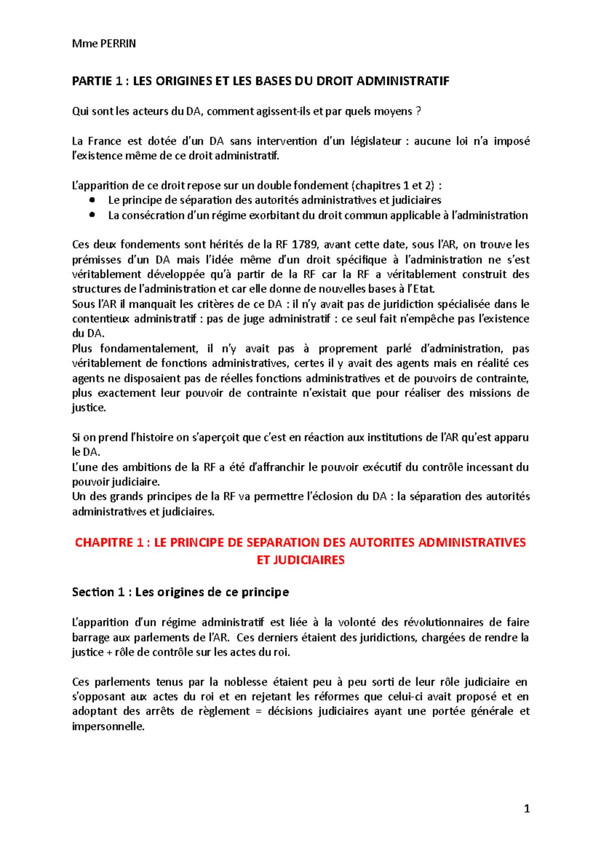 Partie 1 Chap 1 Droit administratif - PARTIE 1 : LES ORIGINES ET LES ...