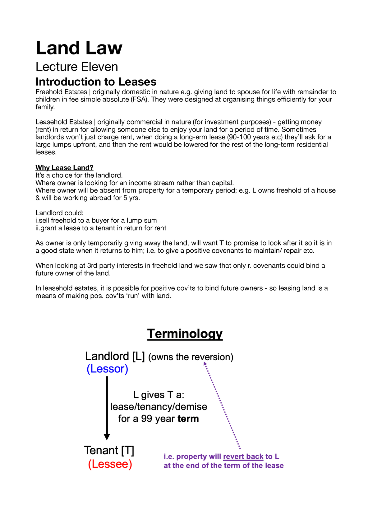 land-law-lecture-eleven-leases-land-law-lecture-eleven