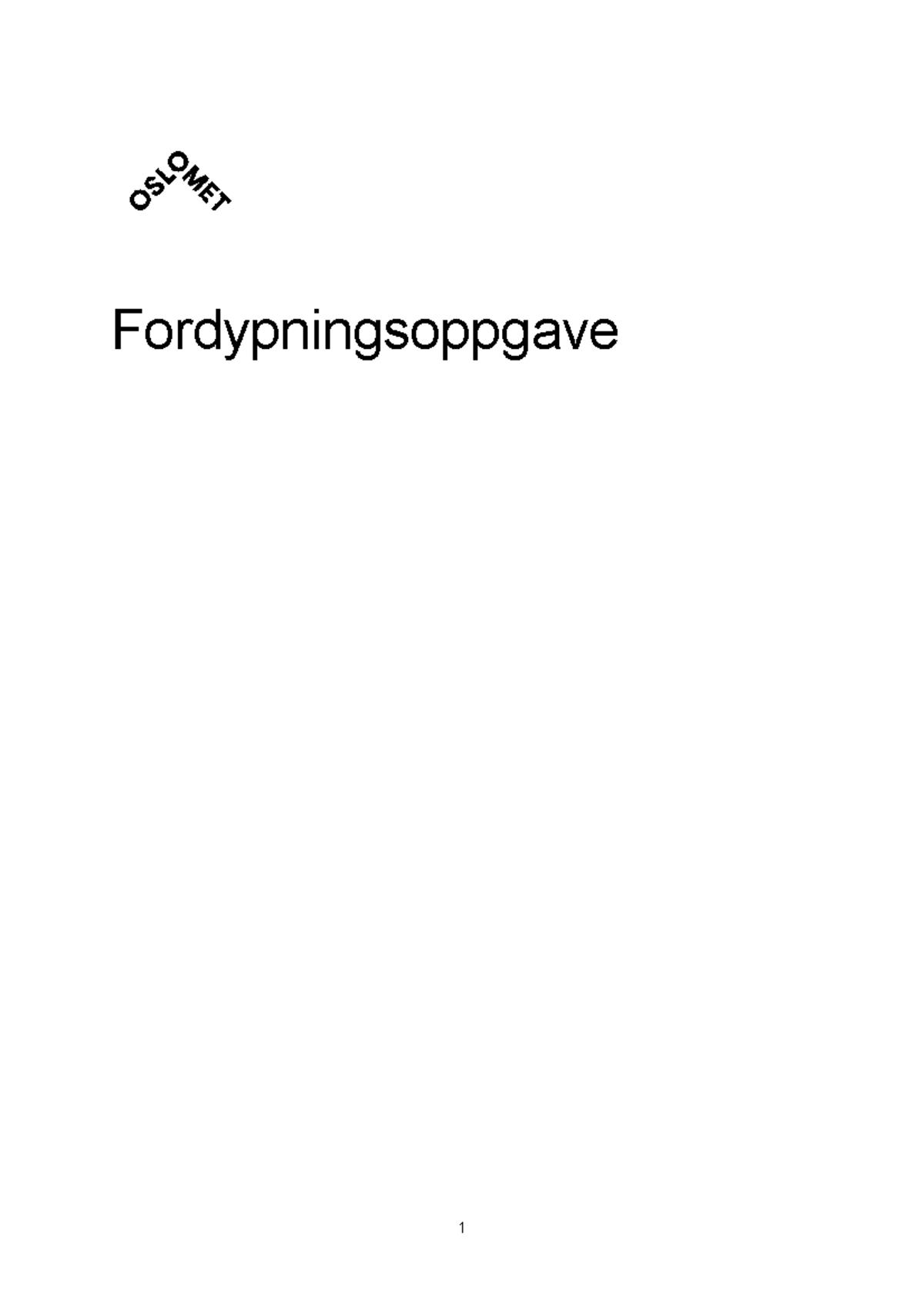 Fordypningsoppgave – Faglig Ledelse Og Kvalitetsutvikling- Forsidemal ...