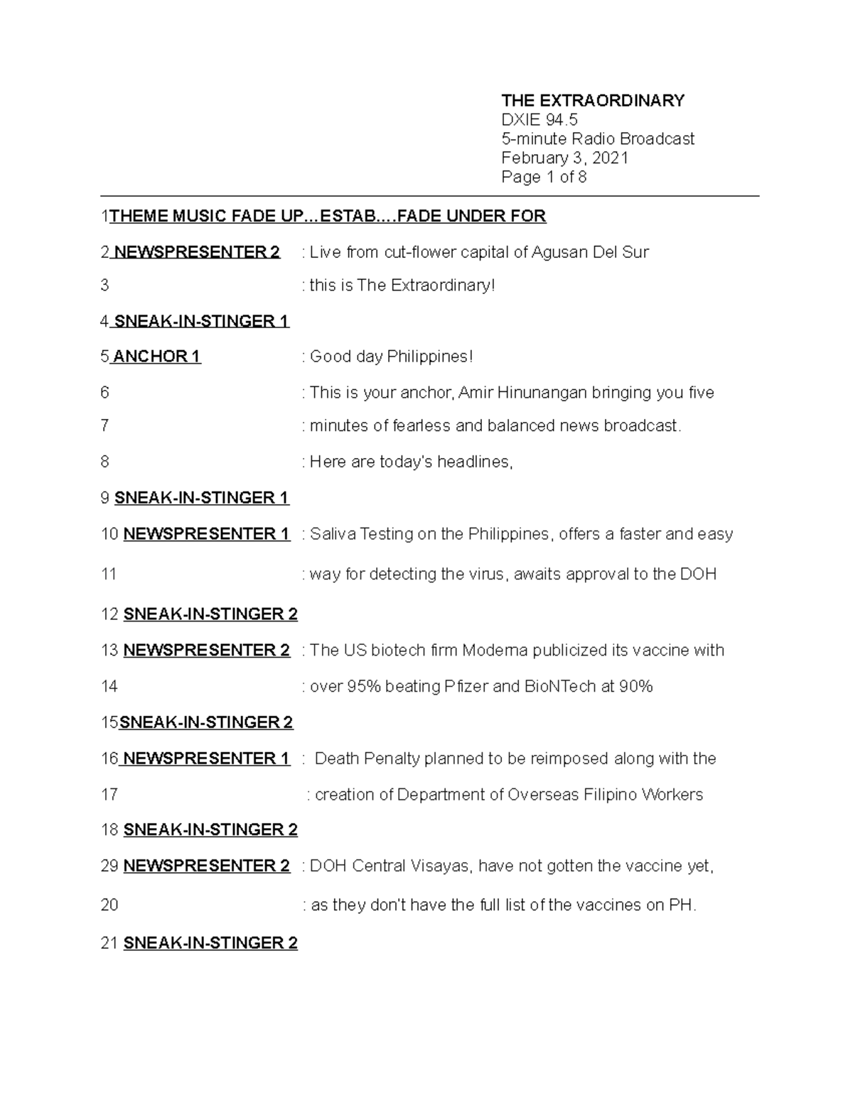 Types Of Script Writing In Broadcasting