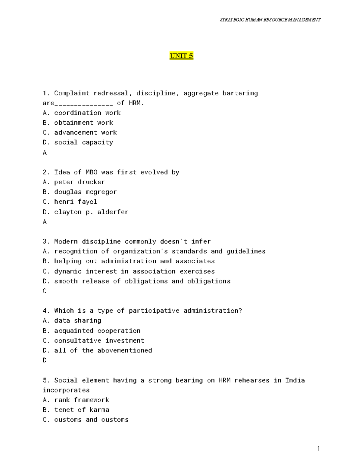 UNIT 5 Grievance and discipline - UNIT 5 Complaint redressal ...