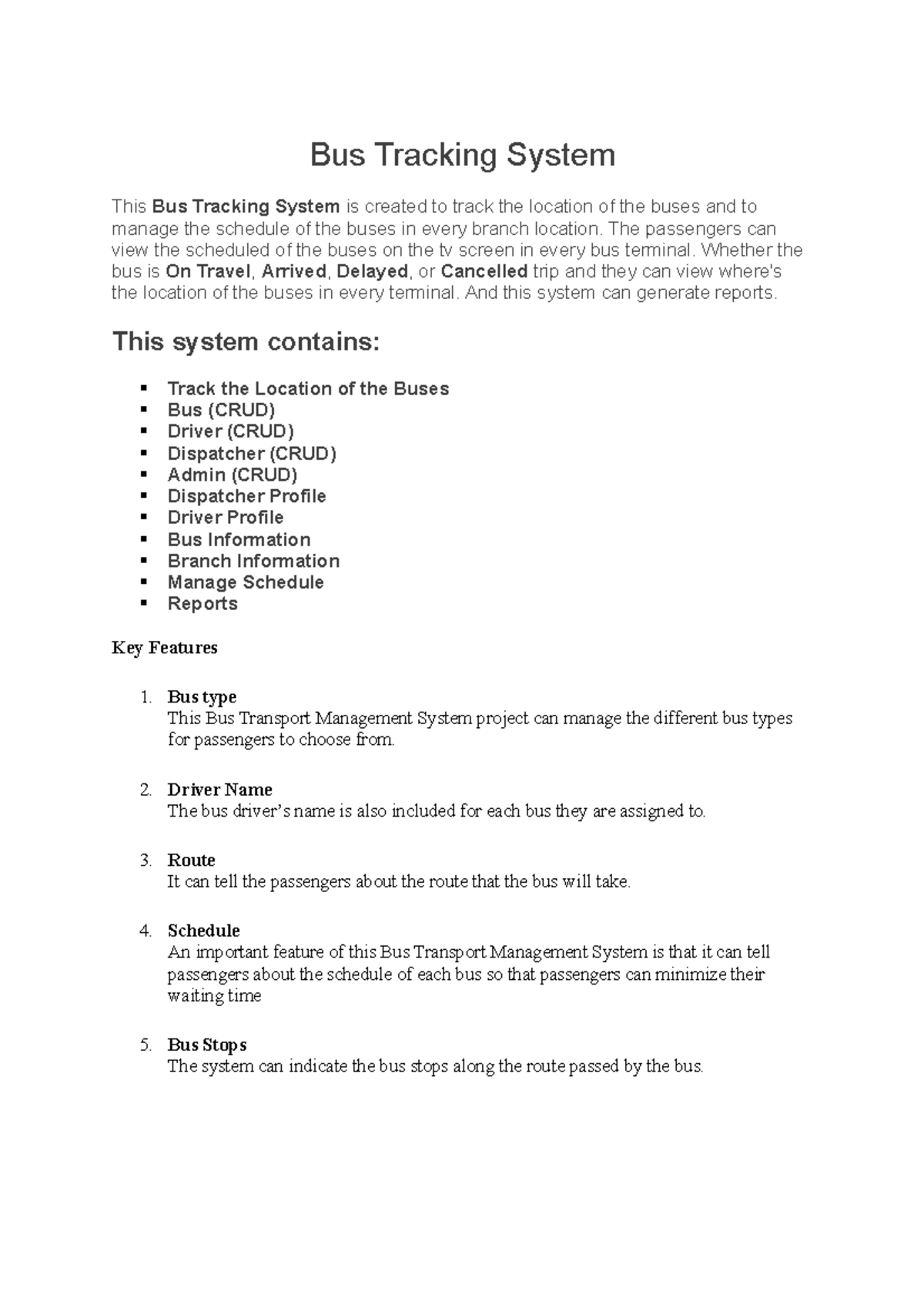 Bus Tracking System - The passengers can view the scheduled of the ...