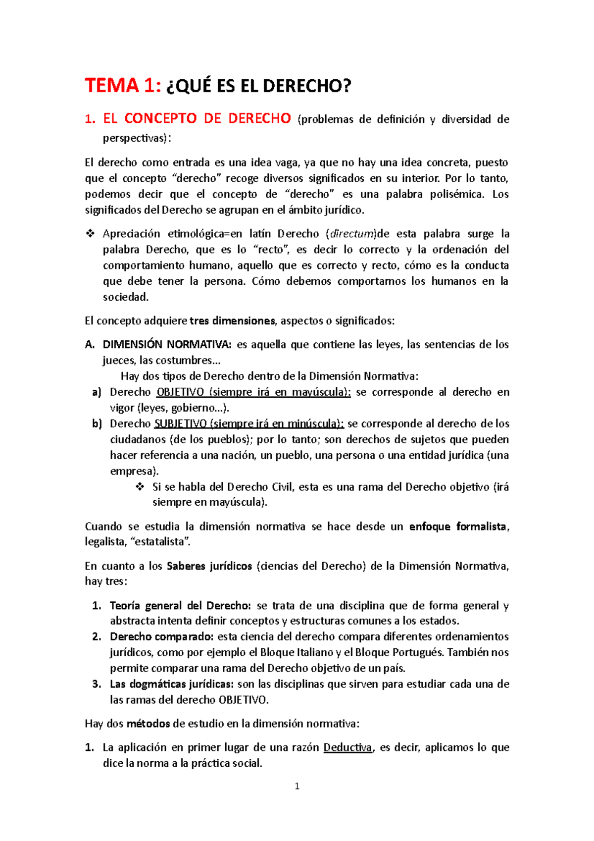 TEMA 1 ASIGNATURA TEORIA DEL DERECHO - TEMA 1: ¿QUÉ ES EL DERECHO? 1 ...