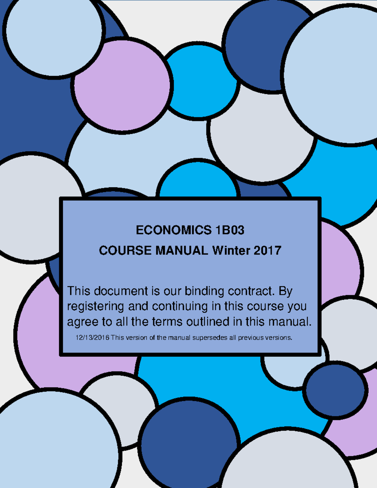 Course Manual 1B03 Winter 2017 - Econ 1B03 - McMaster - Studocu