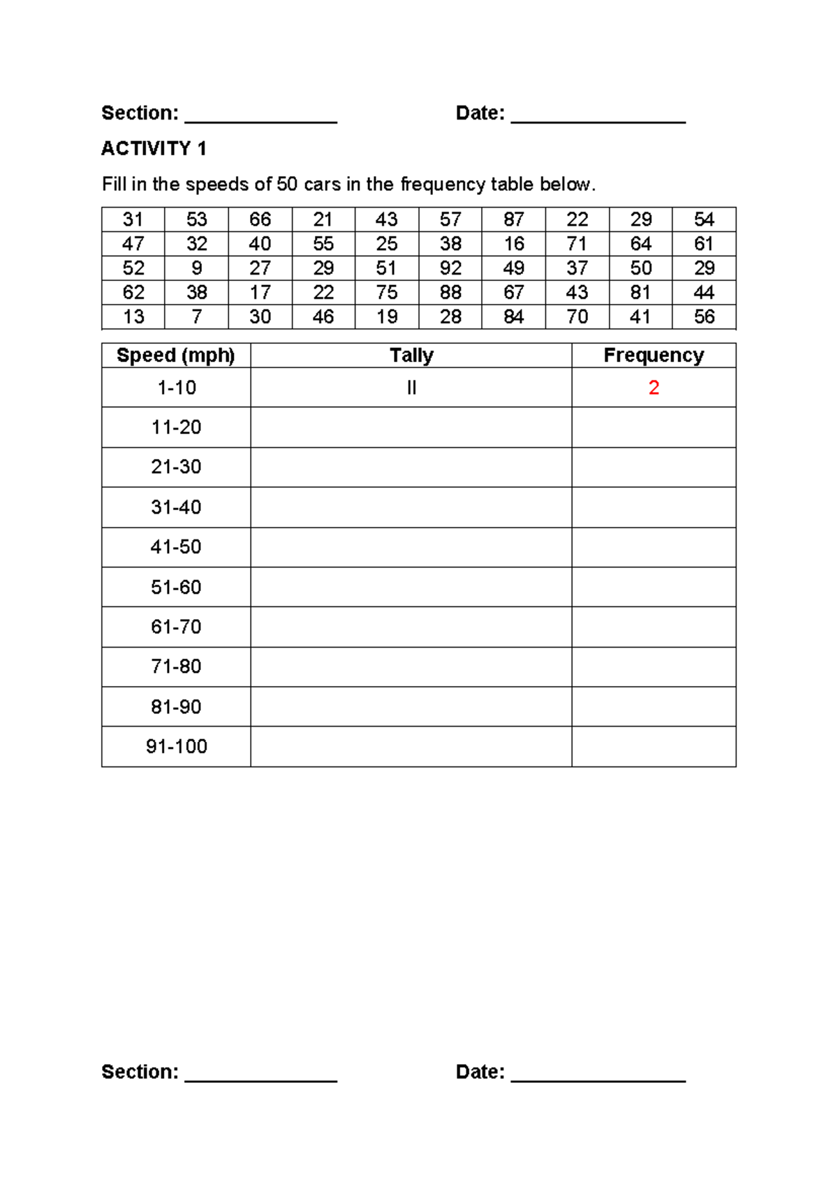Activity- Sheet - for practice - Teaching Math in the Intermediate ...