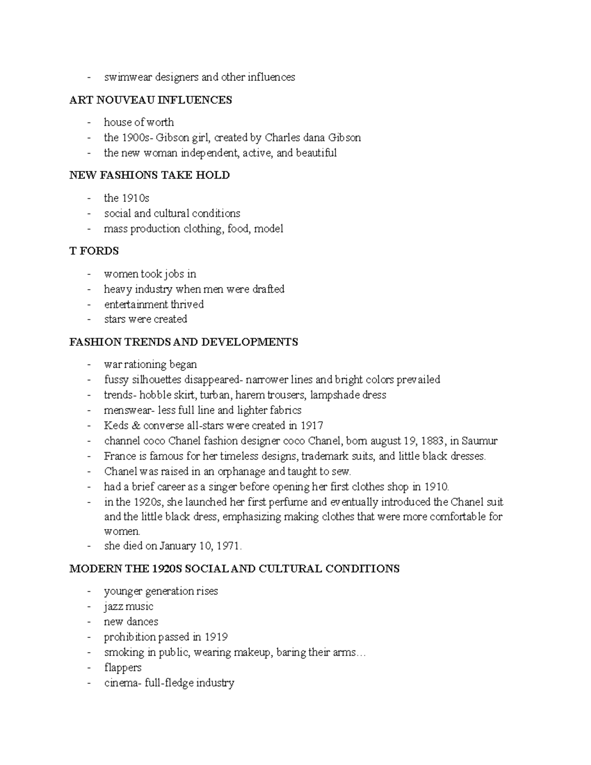 FTT 110 Notes 3 - FASHION TREND AND FASHION HISTORY - swimwear ...