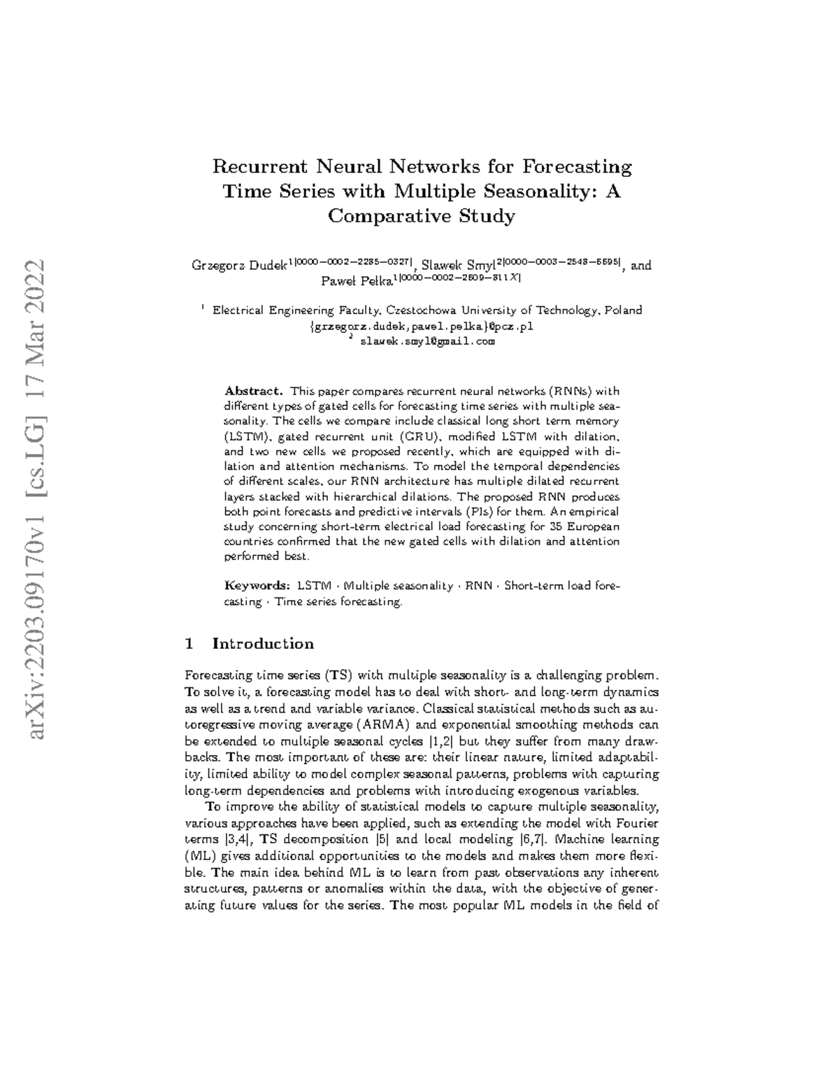 Recurrent Neural Networks for Forecasting Time Series with Multiple ...