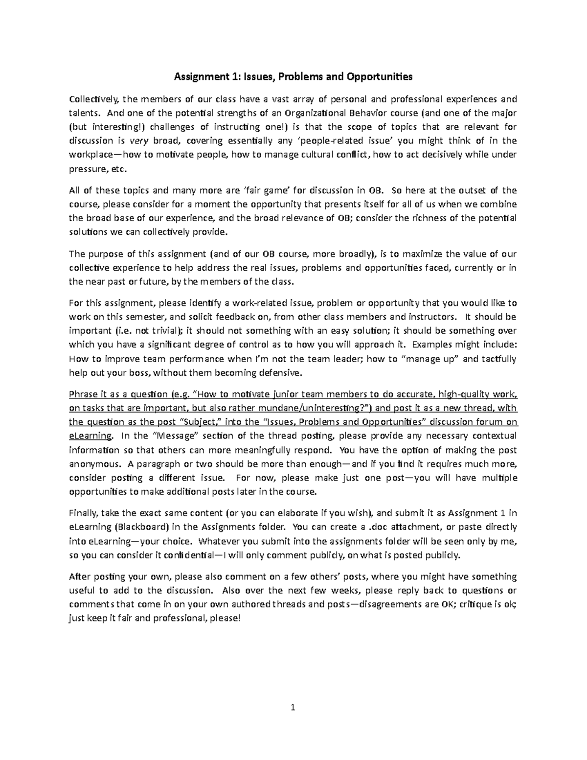 Assignment 1 Issues, Problems and Opportunities v4 - Assignment 1 ...