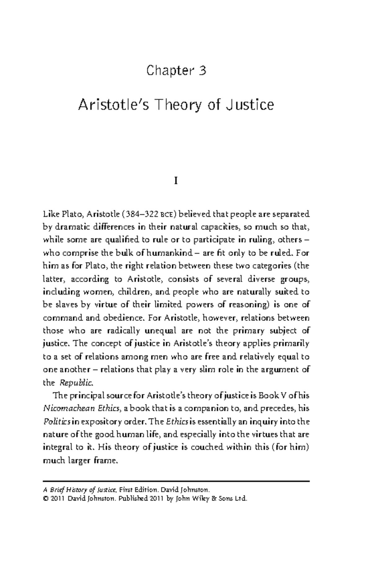 Aristotle Theory of Justice in Greek period (plato subideal justice