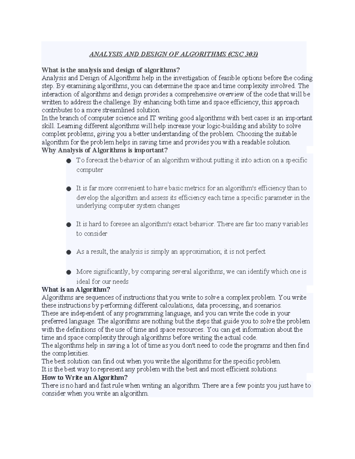 Analysis and Design of Algorithm - ANALYSIS AND DESIGN OF ALGORITHMS ...