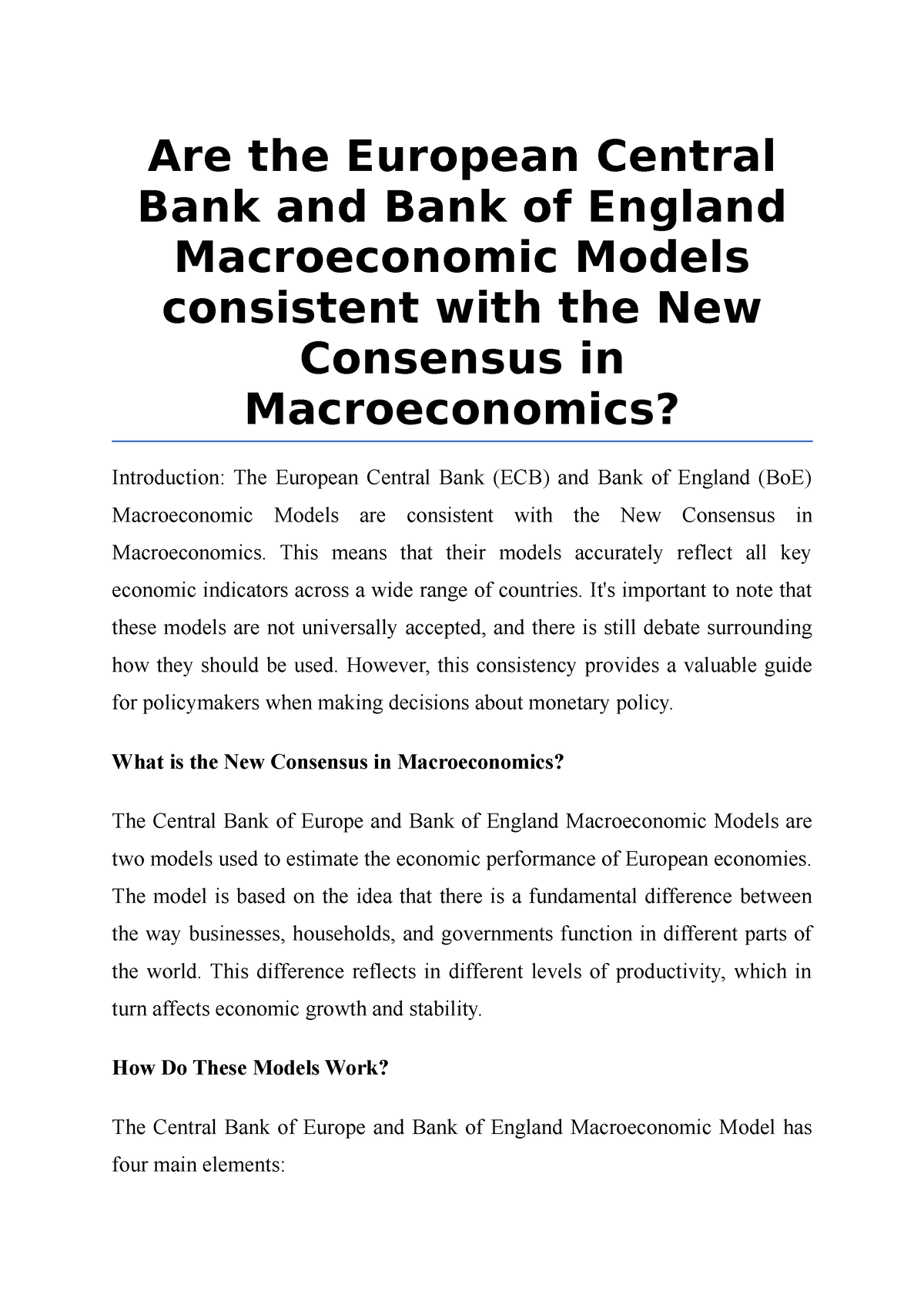 are-the-european-central-bank-and-bank-of-england-macroeconomic-models