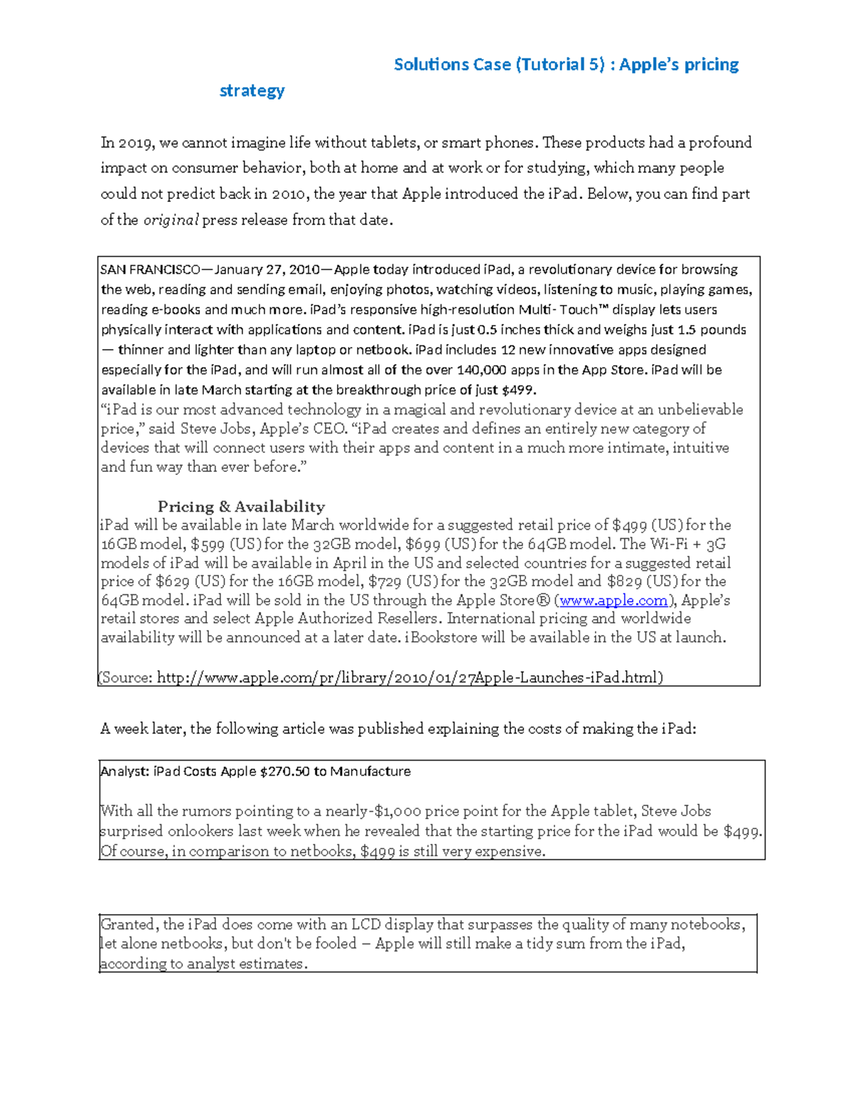 Tutorial 5 case completion form 2024 - Solutions Case (Tutorial 5 ...