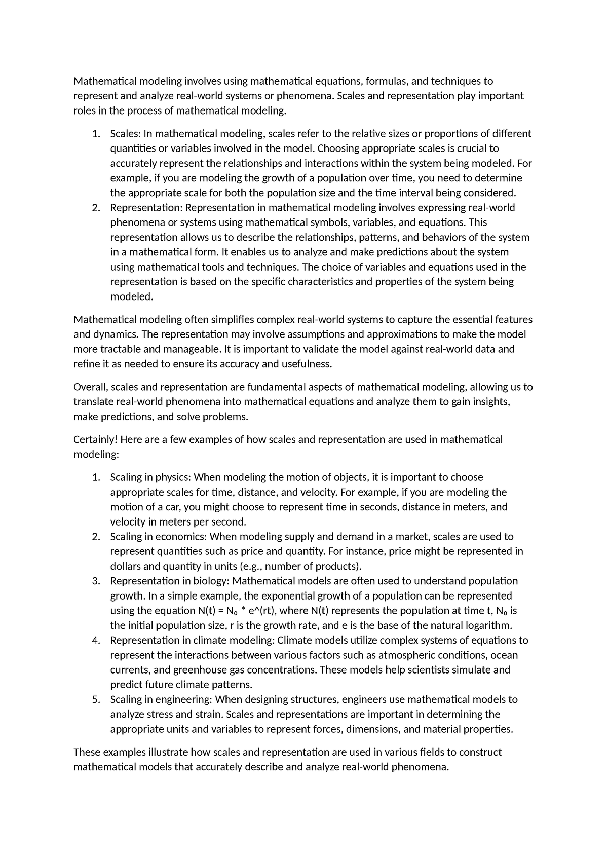 Model - Mathematical modeling involves using mathematical equations ...