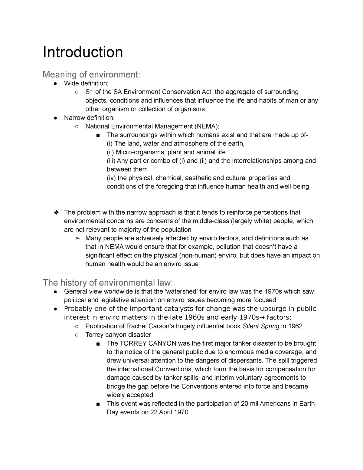 Environmental Semester Test 1 Notes - Introduction Meaning Of ...