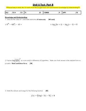 Unit 3 Test: Part B - Soaks We, - Unit 3 Test: Part B Please Keep In ...