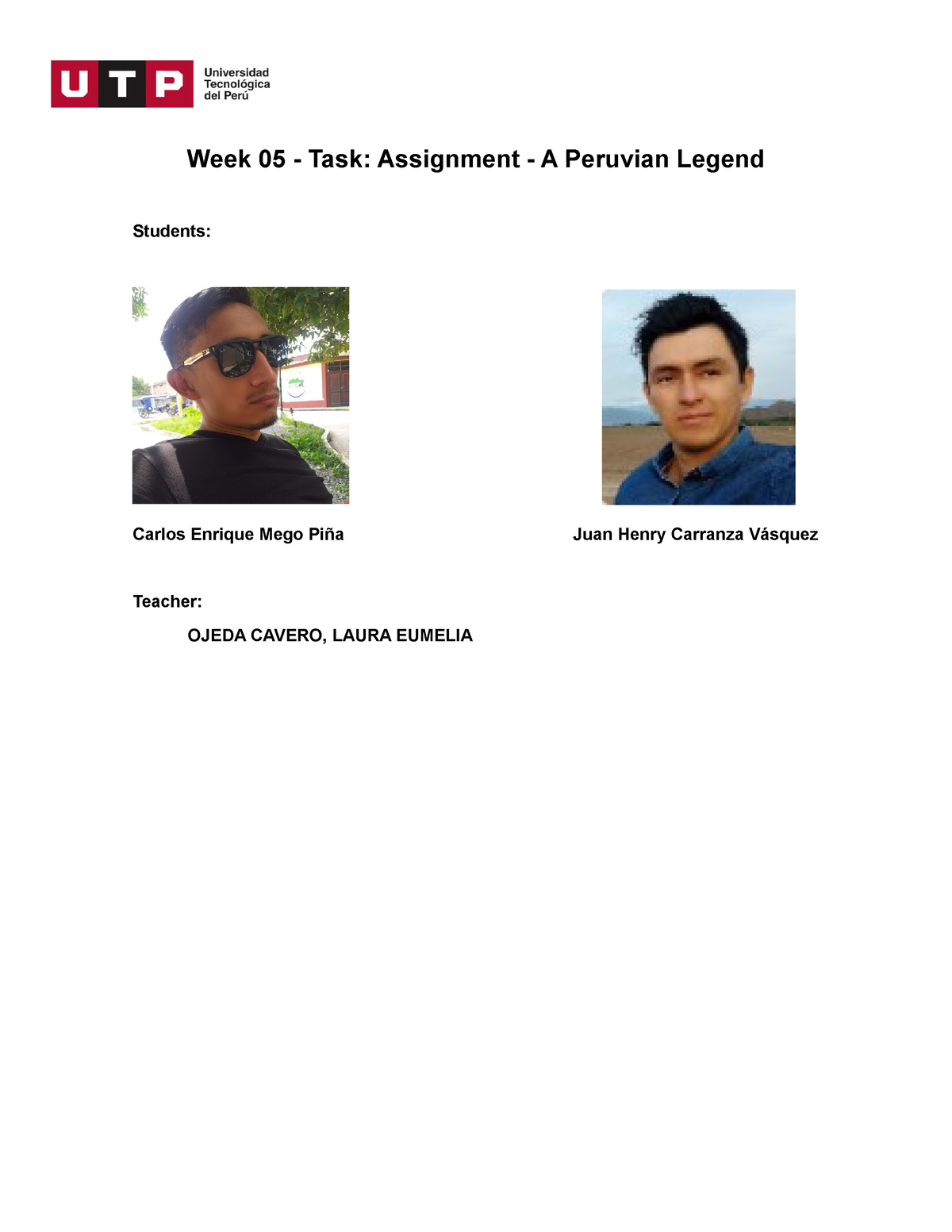 task assignment a peruvian legend