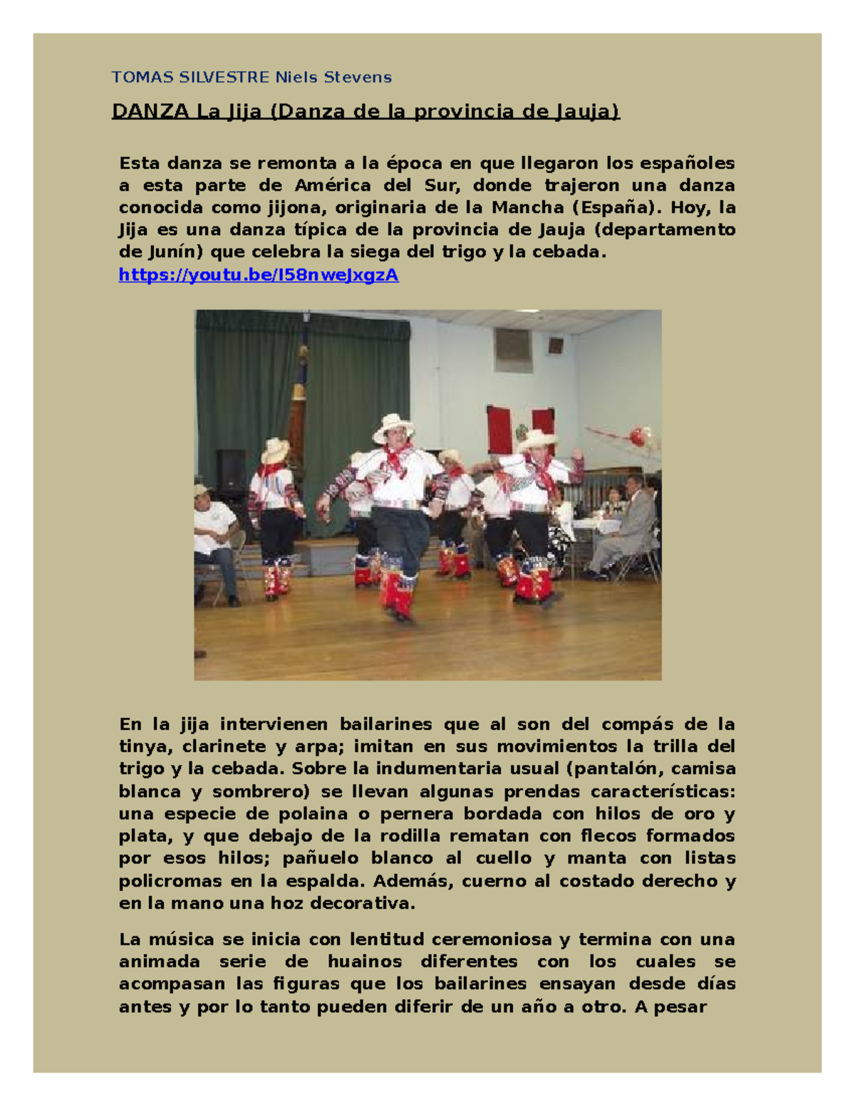 Danza DE LA JIJA DE Jauja - DANZA La Jija (Danza de la provincia de ...