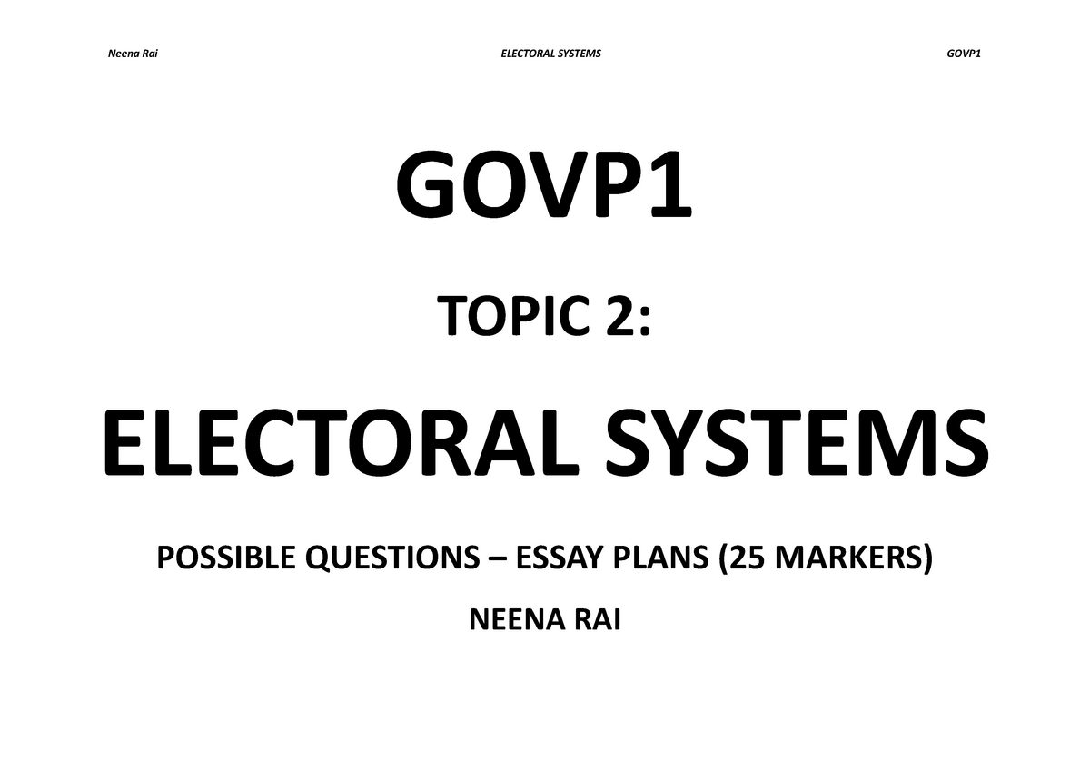 higher modern studies electoral systems essay