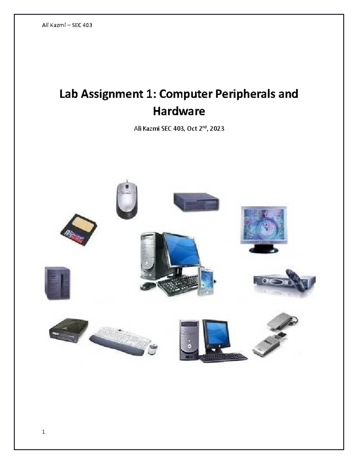 Lab Assignment 1 - Ali Kazmi – SEC 403 Lab Assignment 1: Computer ...