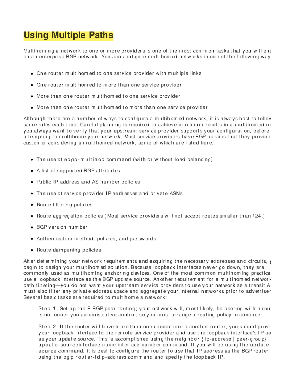 Chapter 9 Advanced BGP Configuration 5 - Table of Content s I ndex Exam ...