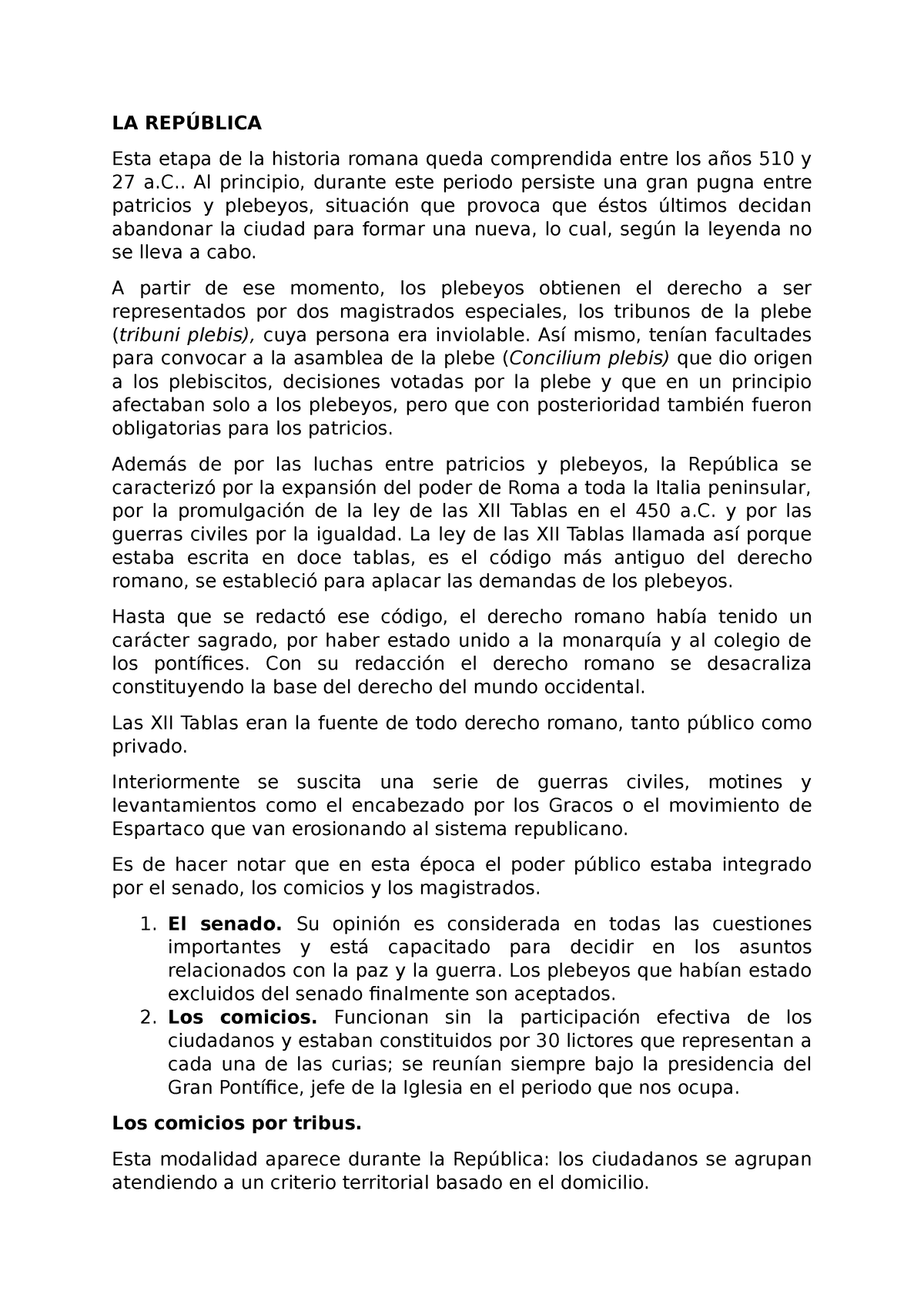 Derecho Romano La República La RepÚblica Esta Etapa De La Historia Romana Queda Comprendida 7333