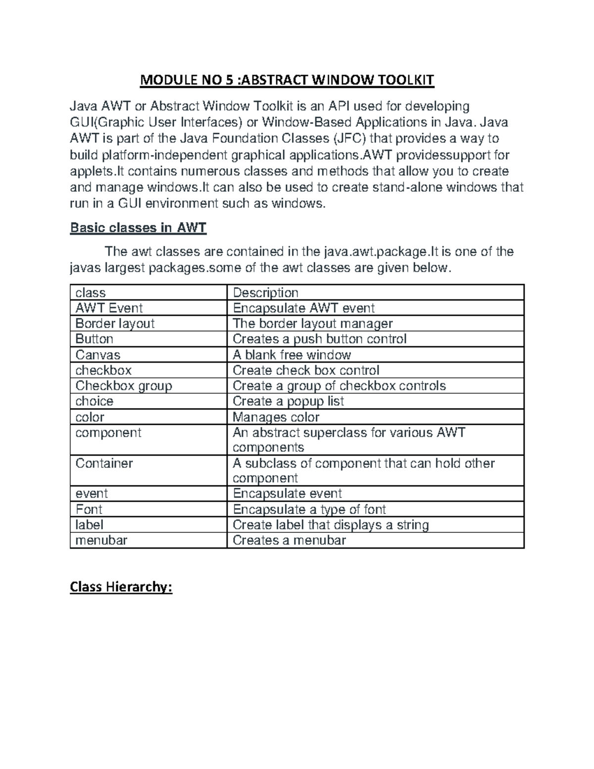 JAVA5 - For exam preperation - MODULE NO 5 :ABSTRACT WINDOW TOOLKIT ...