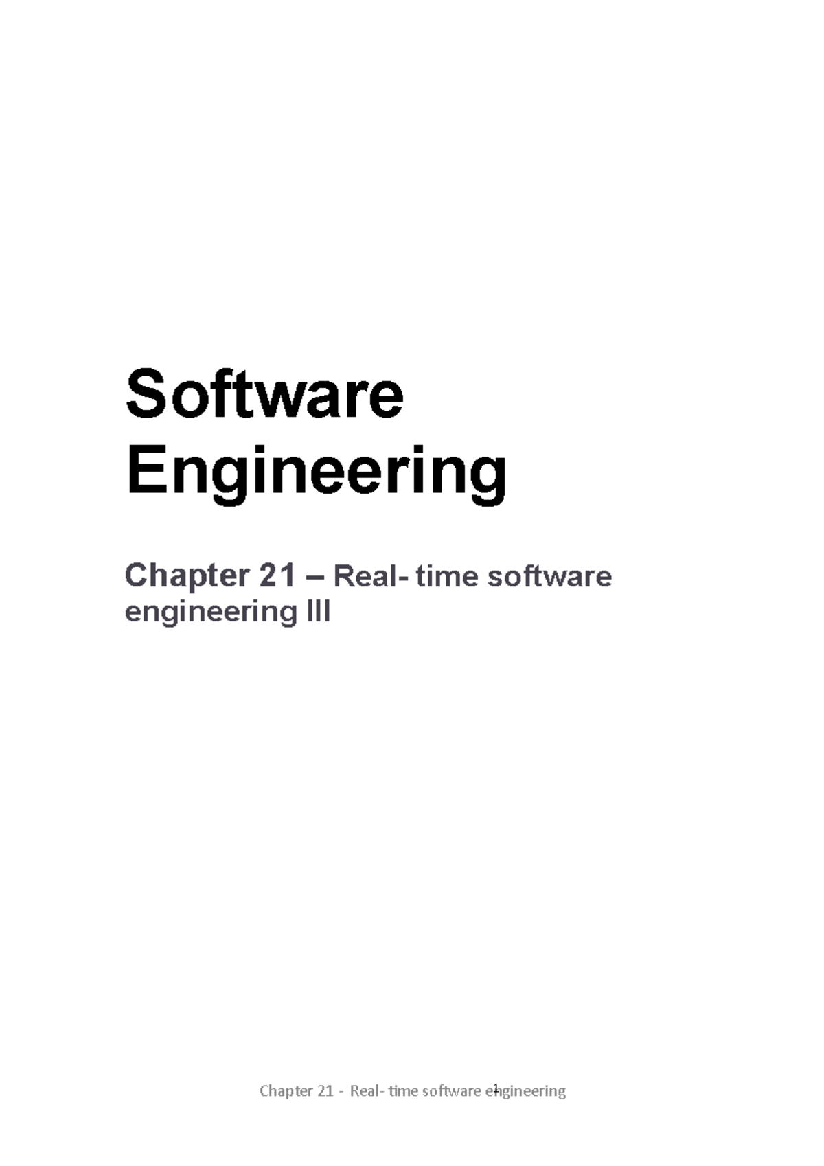 Software Engineering - Ch21 Real-time Software Engineering Lecture 3 ...