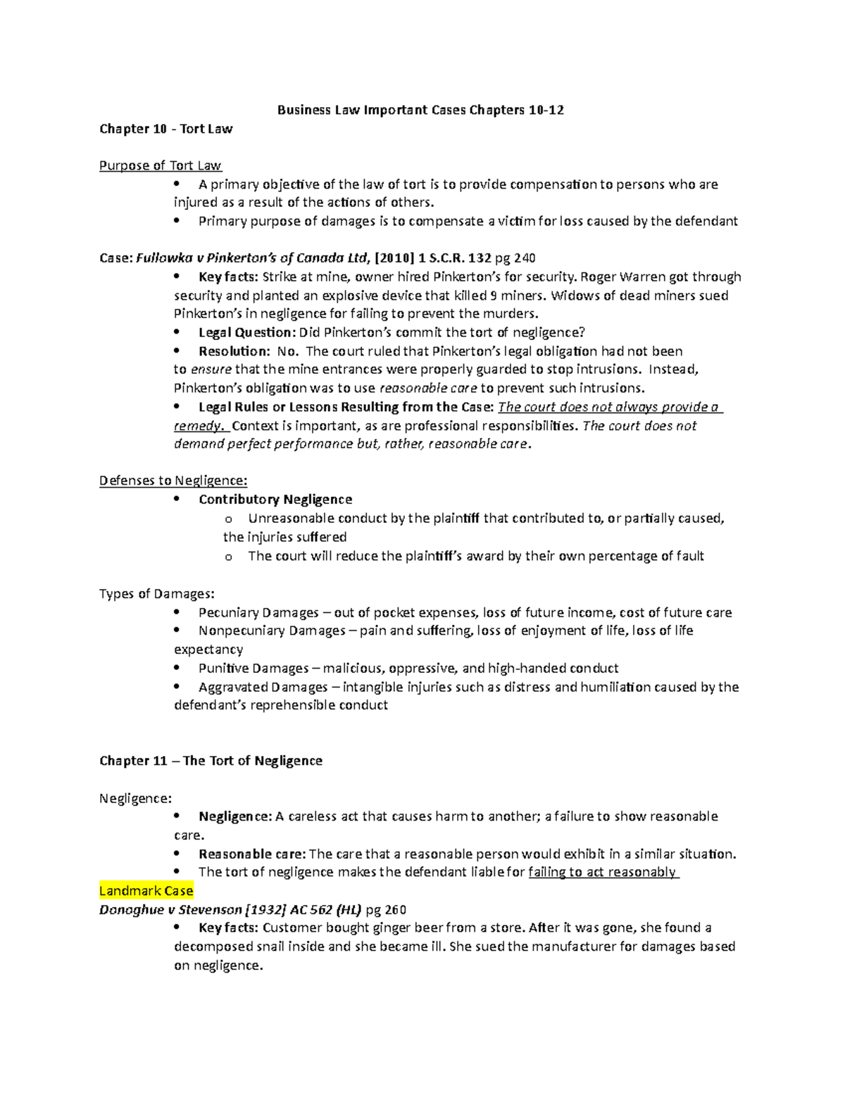 tort-law-cases-business-law-important-cases-chapters-10-chapter-10