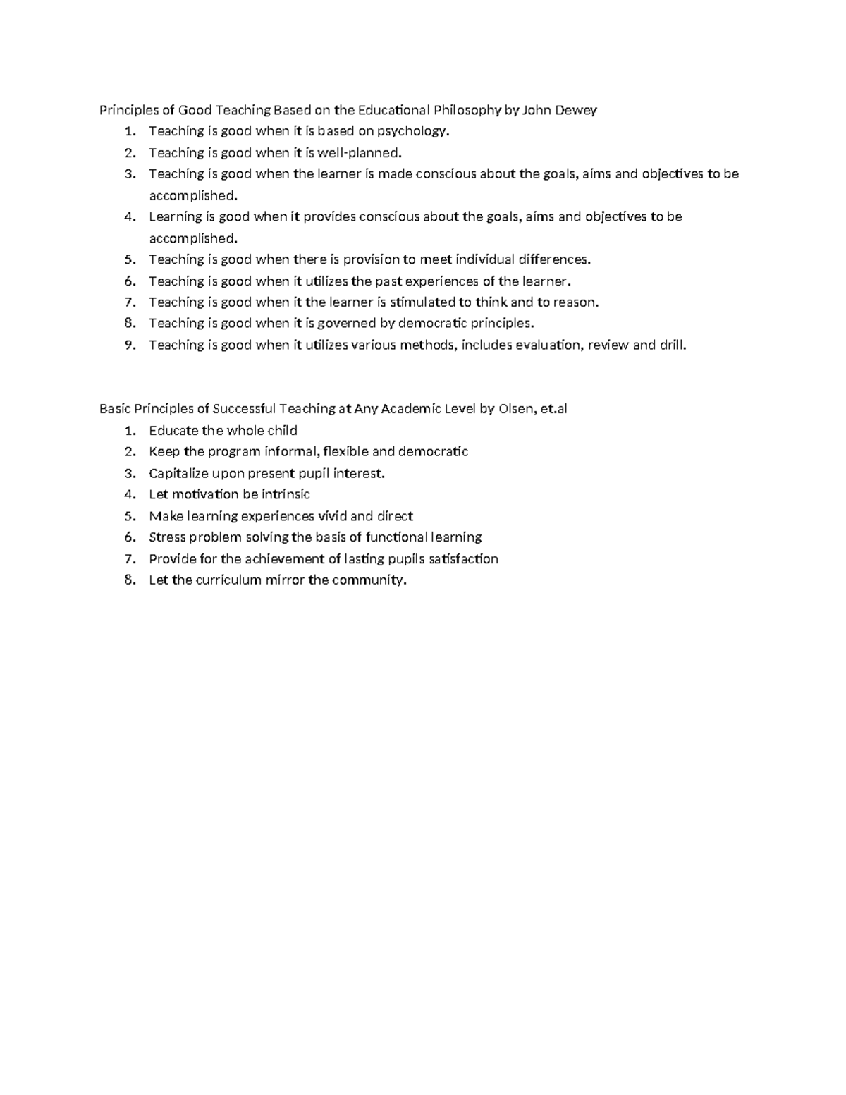 64879095 Principles of Teaching - Principles of Good Teaching Based on ...