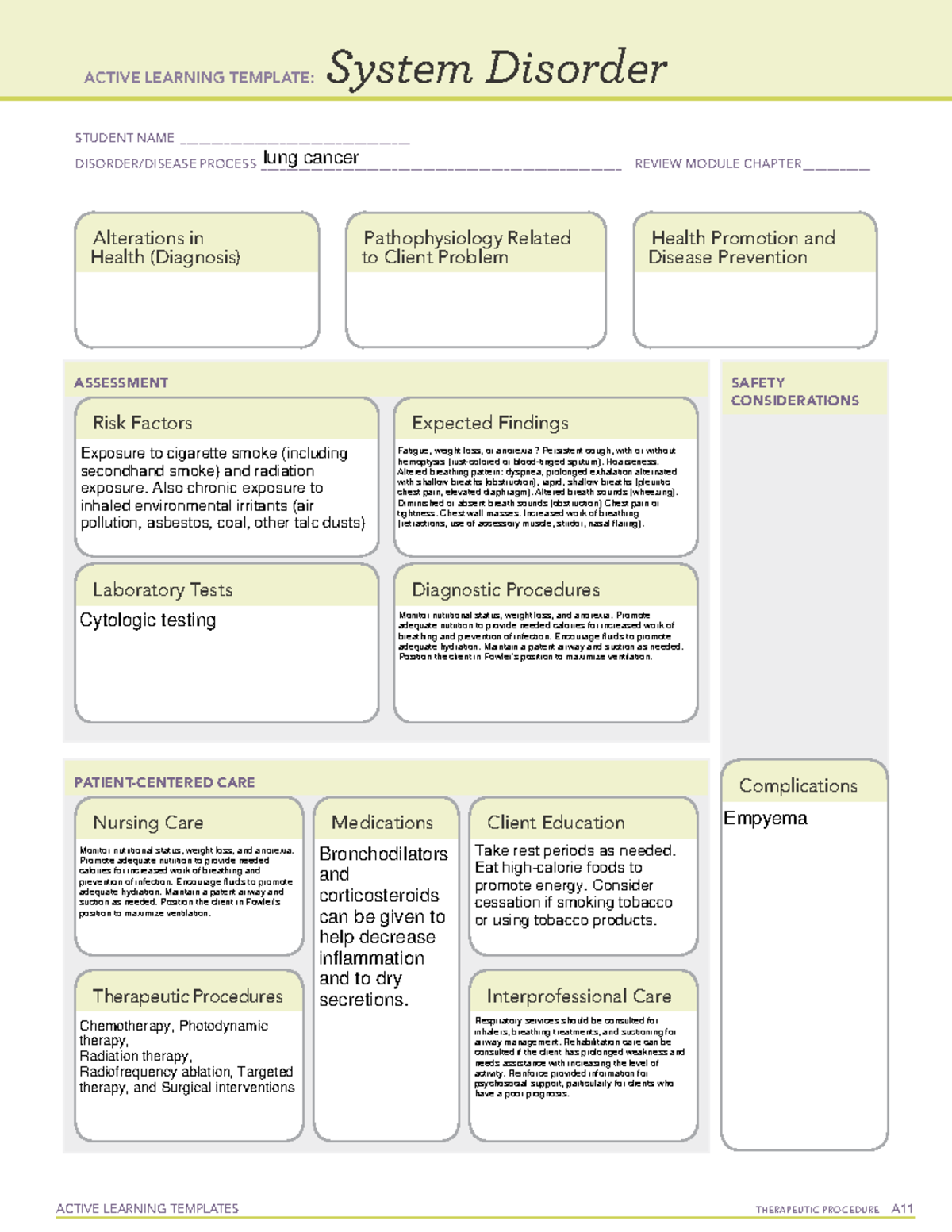 Active Learning System Disorder Lung Cancer ACTIVE LEARNING TEMPLATES