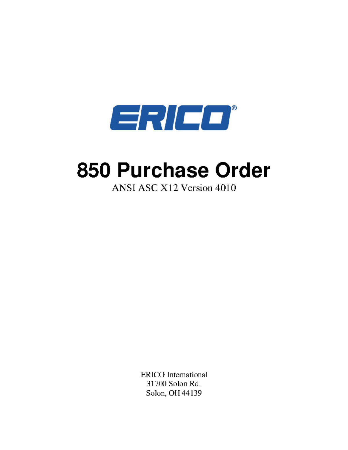 Erico 850 4010 - dfdf - 850 Purchase Order ANSI ASC X12 Version 4010 ...