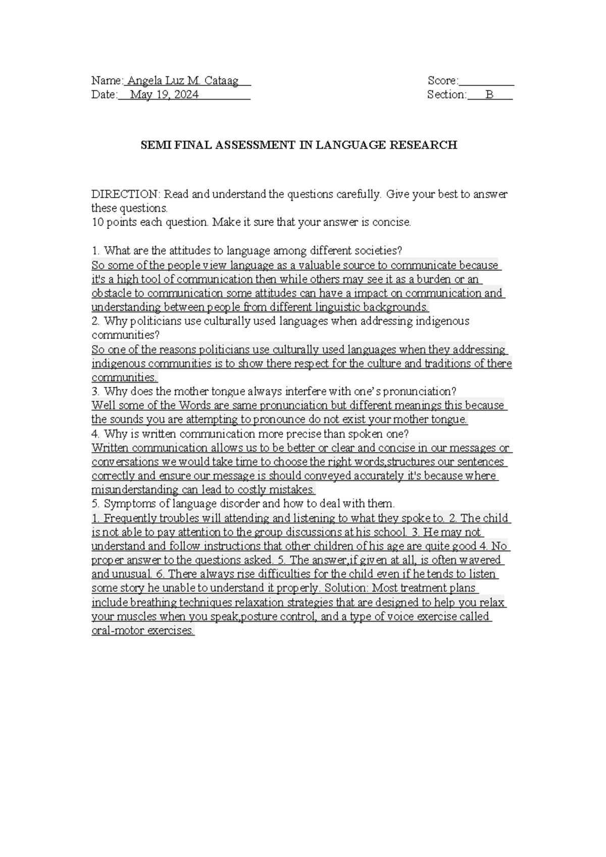 SEMI- Final- Assessment-IN- Language- Research - Name: Angela Luz M ...