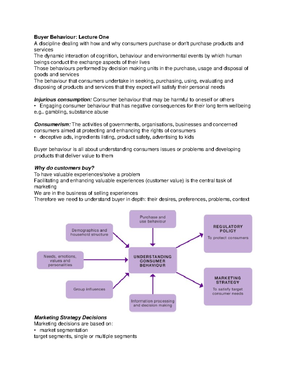 Buyer Behaviour lecture 1 - Buyer Behaviour: Lecture One A discipline ...