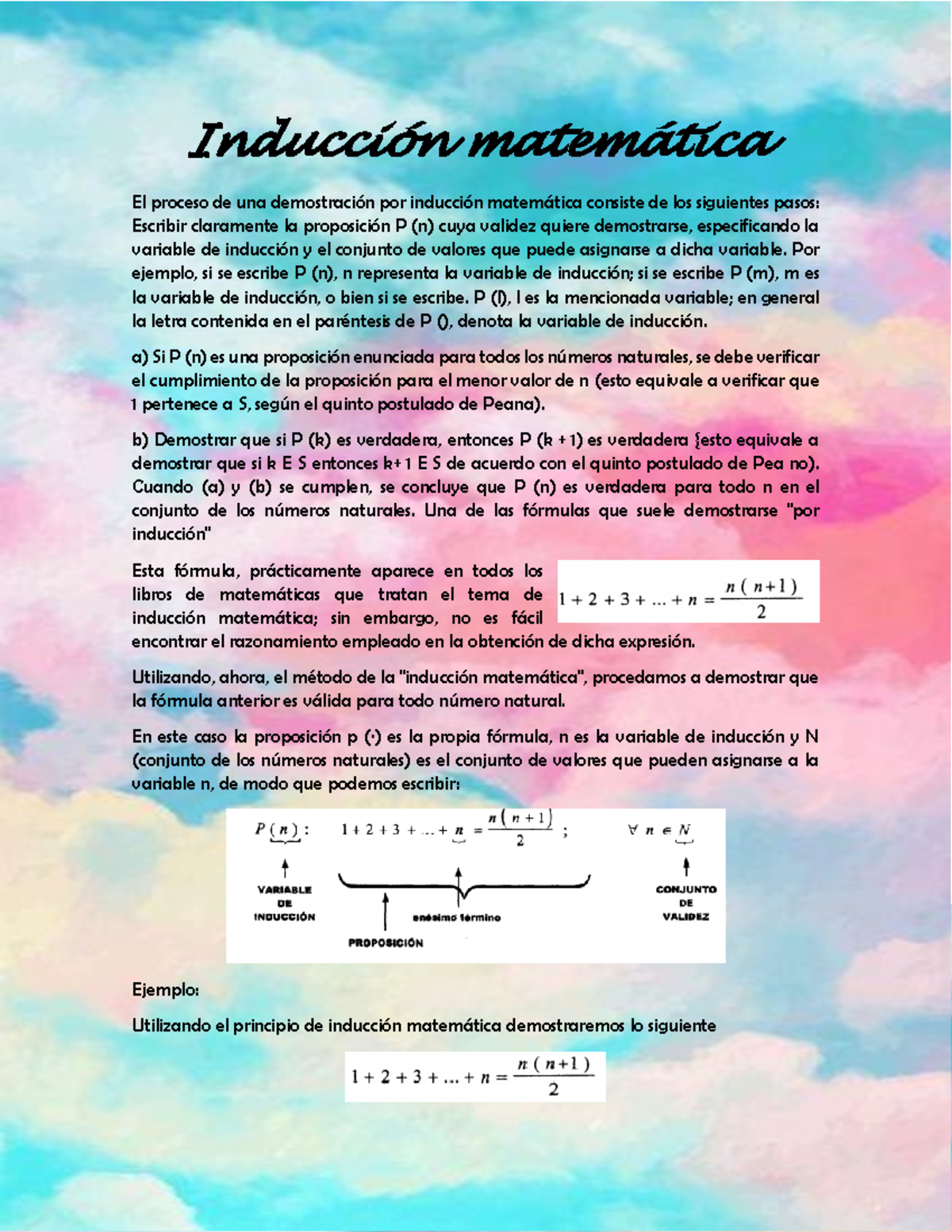 Induccion matemática - Resumen matematico con explicacion - Inducción ...