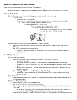 Psychology Chapter 4 Notes - Psychology Chapter 4: Human Development ...