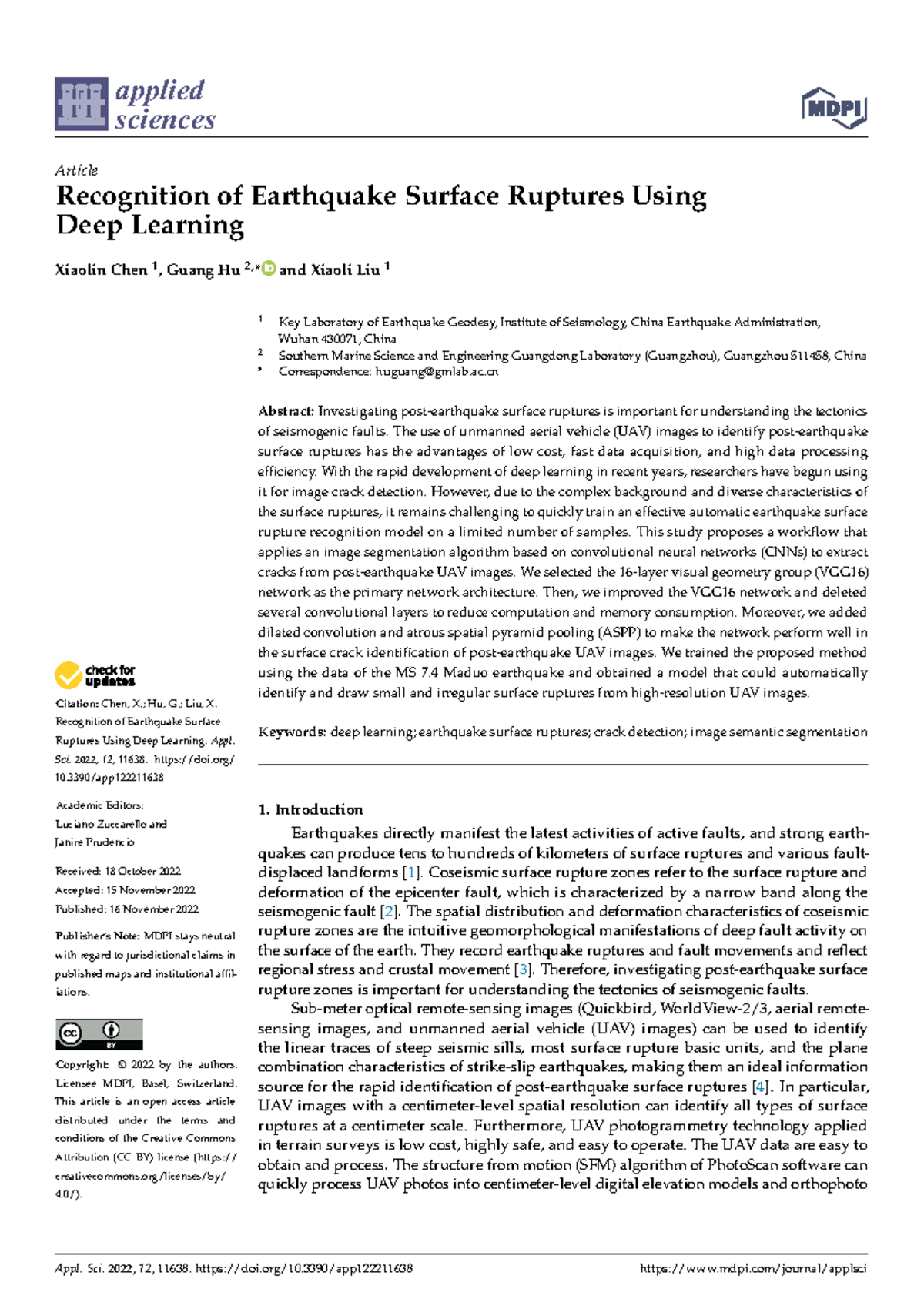 Recognition of Earthquake Surface Ruptures Using D - Citation: Chen, X ...