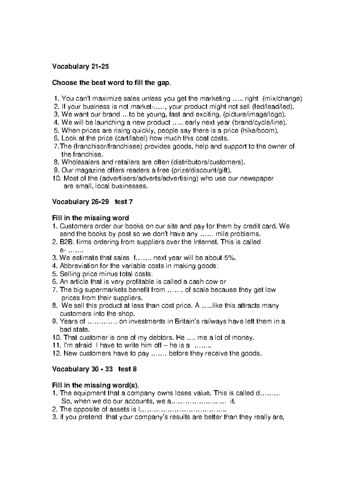 exam-january-9-2011-questions-and-answers-vocabulary-21-choose-the