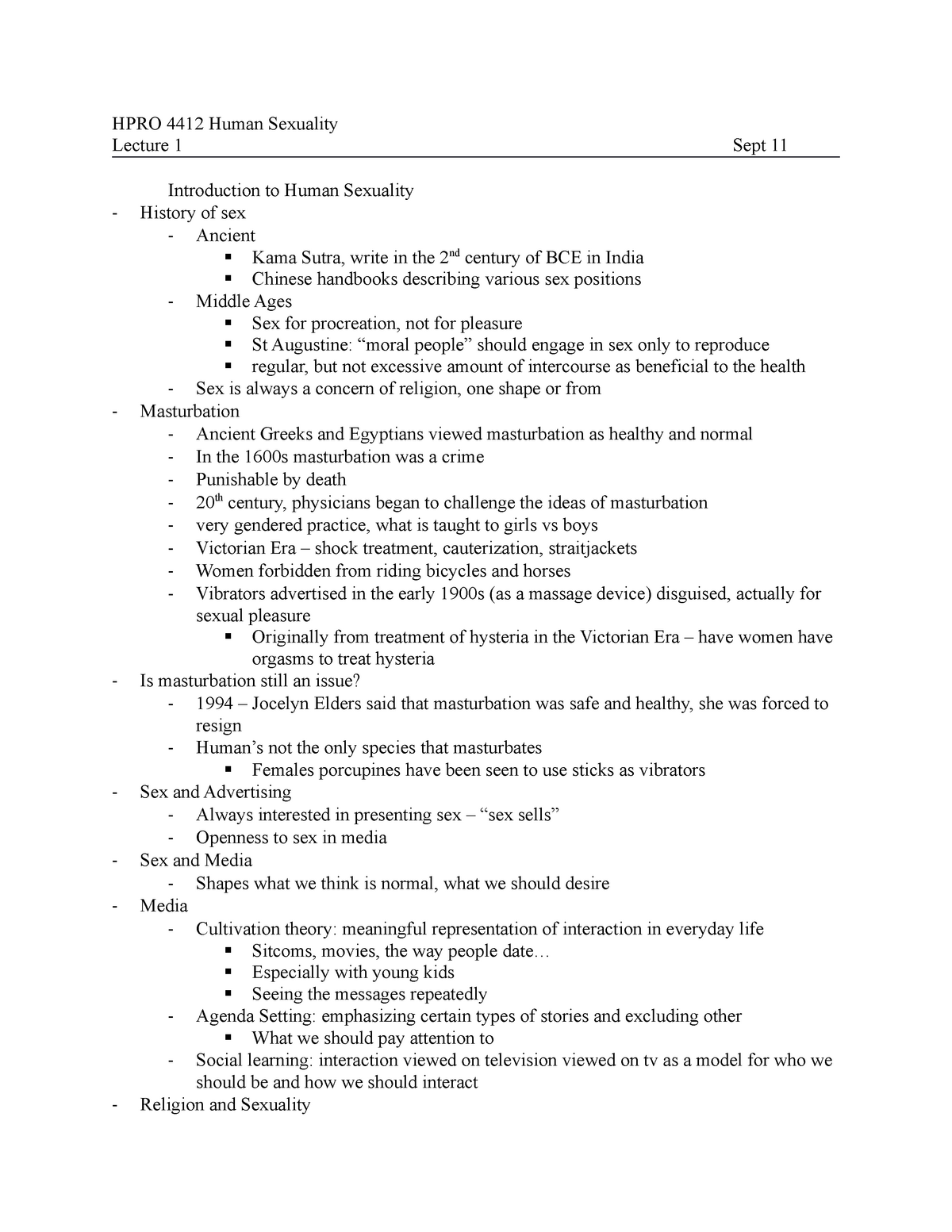 Hpro 4412 Human Sexuality Hpro 4412 Human Sexuality Lecture 1 Sept 11 Introduction To Human 5735