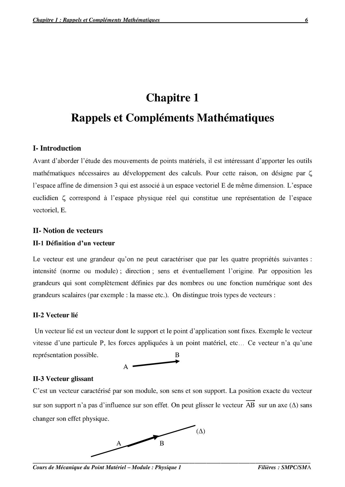 Chapitre 1 Méc SMPC-S1-2020 - Chapitre 1 Rappels Et Compléments ...